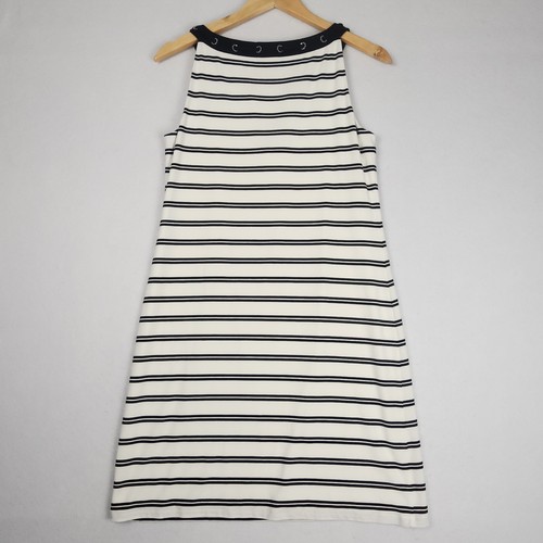 White House Black Market Women's Sleeveless Dress Small White And Black Stripe - Picture 8 of 17