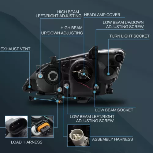 VLAND Headlights For 2010 2011 2012 Lexus ES350 Xenon AFS Front Lamps Left+Right - Picture 6 of 8