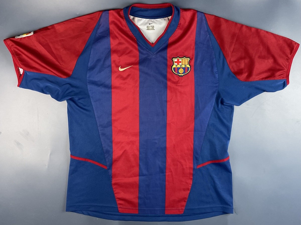 ウェア 2002-03 FC BARCELONA NIKE GAME SHIRTS FC 2002-03 Barcelona Nike Player Issue Signed Training Shirt