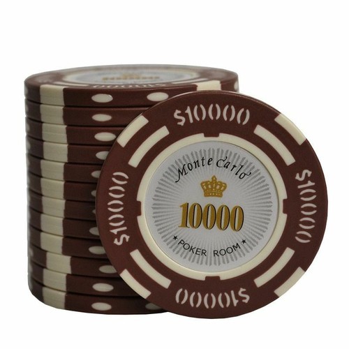 25 Texas Clay Poker Casinò Gioco Fiches Set 14g Colore Corona Monte Carlo Chip - Picture 7 of 21