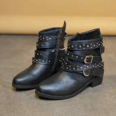 Spring Autumn New Elite Women's Boots Punk Style Rivet Casual Mid length