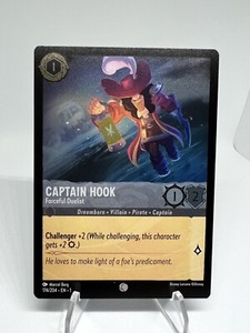 Disney Lorcana Captain Hook Forceful Duelist 174/204 NM Card Foil Common