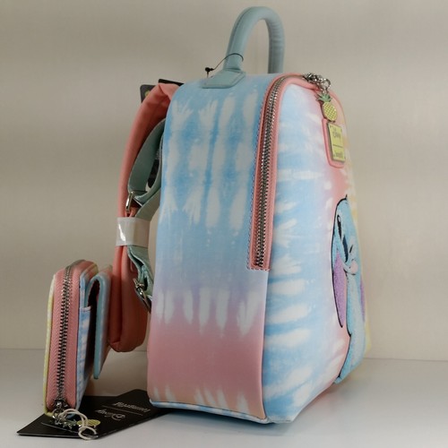 Loungefly Disney Lilo & Stitch Tie Dye Mini Backpack Bag & Wallet Set Boxlunch - Picture 5 of 23