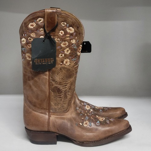 Shyanne Maisie Floral Western Boot Brown Women Size 6.5M - Picture 1 of 10