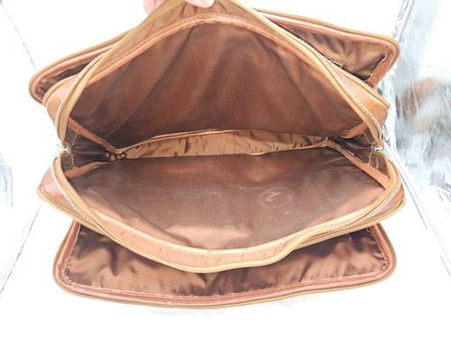 Cole Haan Brown Leather Messenger Bag Attache Briefcase Shoulder Strap - Picture 15 of 16