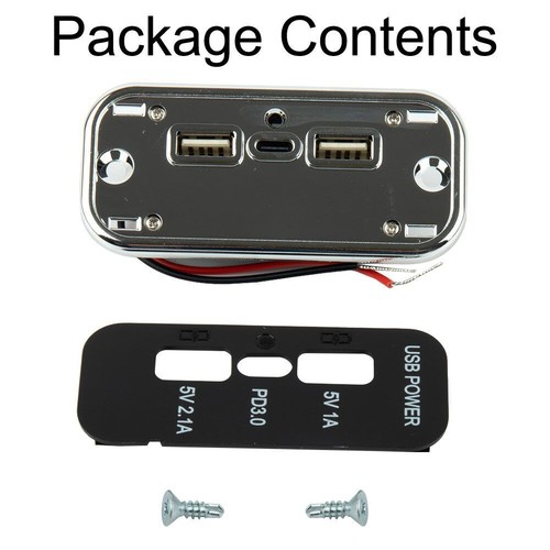 Car Charger Dual USB PD Type-C Adapter Power Socket Fast Charging Panel Mount - Picture 9 of 12