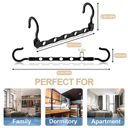 16 Pack Magic Hangers Space Saving Closet Organizer for Clothes Wardrobe Dorm - Picture 2 of 7