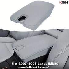 Fits 2007-2009 Lexus ES350 Center Console Lid Armrest Leather Cover Light Gray