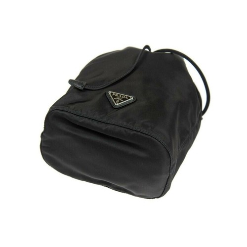 Prada Black Tessuto Nylon Triangle Logo Drawstring Bucket Bag NEW - Picture 8 of 10
