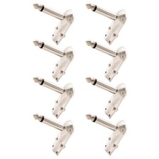 8 Pcs 6.35mm 1/4 Right Angle Mono Plug Flat Male Guitar Audio Adapter Connector