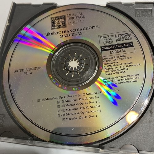 ARTUR RUBINSTEIN Frederic Chopin Mazurkas (2 CD Set) MHS 522543L - Bild 4 von 5