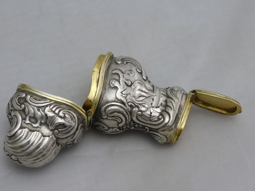 JUSTITIA GÖTTIN RIECHDOSE – DOSE SILBER VERGOLDET UM 1750 DÄNEMARK / NORWEGEN - Bild 5 von 13