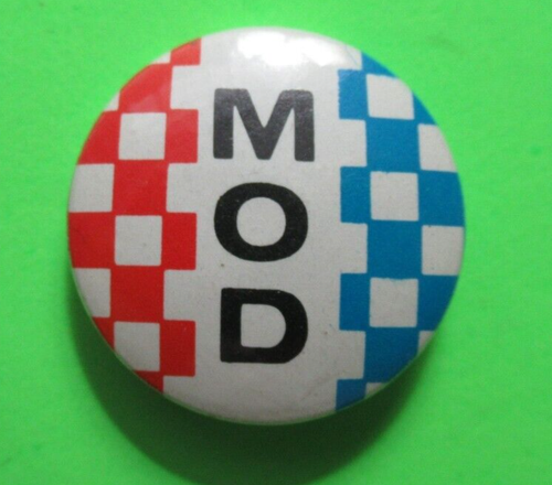 DE COLECCIÓN MOD 1" INSIGNIA BOTÓN PINBACK PIN UK ROCK SKINHEAD PUNK 2 TONOS SKA
