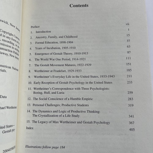 Max Wertheimer and Gestalt Theory Hardcover Michael Wertheimer - Signed - 第 5/6 張圖片