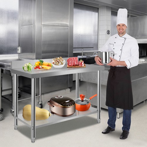 100cm-150cm Edelstahl Küchentisch Arbeitstisch Gastro Edelstahltisch Aufkantung - Bild 4 von 13