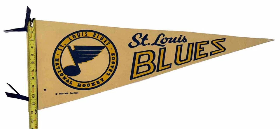 1970 NHL ST LOUIS BLUES 29" Pennant w/ Tassels GLENN HALL Stanley Cup Finals - Image 2 of 4