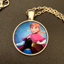 Frozen Princess Anna 1  Glass Cabochon Silver Pendant 18  Necklace Jewelry Gift