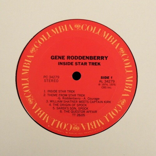 Inside Star Trek Gene Roddenberry ORIGINAL SOUNDTRACK LP Vinyl MINT 1976Columbia - Picture 6 of 12