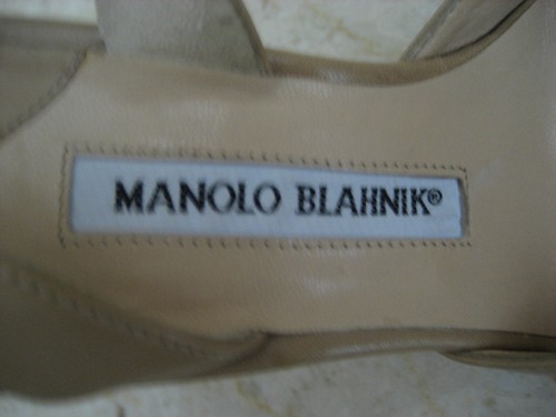 NW AUTH MANOLO BLAHNIK SLINGBACKS BOW HEELS POINTY SANDAL SZ37"RET$698WOW - Picture 8 of 12