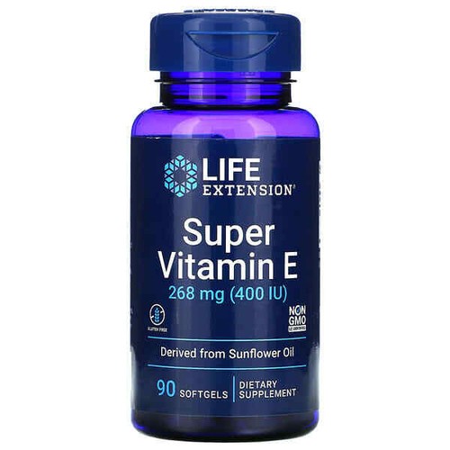 Life Extension Super Vitamina E 268mg 400 UI 90geles No Sintético Todo Natural - Imagen 1 de 2