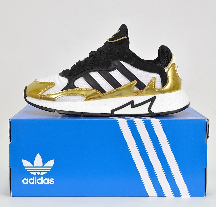 Adidas Tresc Run Sneaker Women Sports Shoe White/Black/Gold 40 Fits Like 39