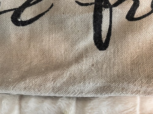 Pottery Barn Linen Lumbar Pillow Cover Blue Beige Say Letter Be Free 14” X 20” - Picture 4 of 12