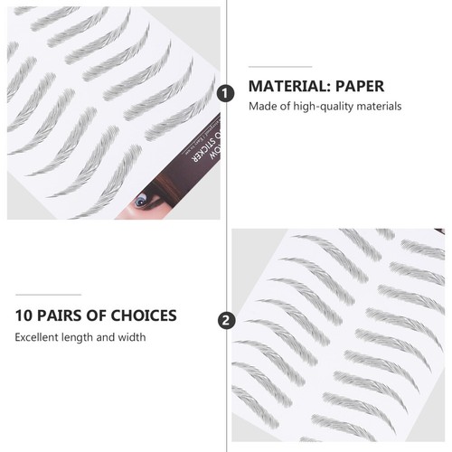 12 Sheets Waterproof points de vente Eyebrow Stickers Eyebrows Self Adhesive Shaping Man