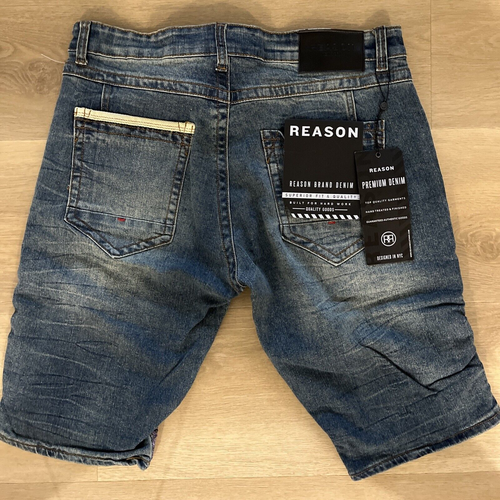 NWT Reason Brand New York Size 36 Denim Men's Blue Jean Shorts New - Picture 4 of 5