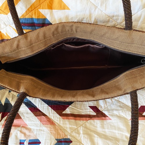 Vintage Boho Handarbeit Perlen und bestickt Handtasche Ranken & Blumen - Bild 4 von 9