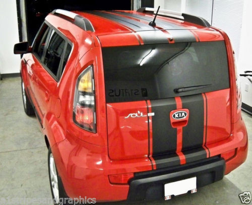 10" Twin Rally Stripe Set Stripes Decal Decals Graphics FIT All Year Kia SOUL - Picture 1 of 3