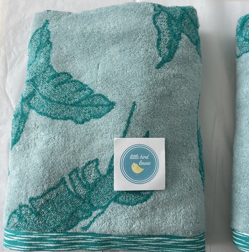 Set of TWO Yves Delorme LECAP Bath Towels Turquoise Green 28 x 55 New France - Picture 8 of 14
