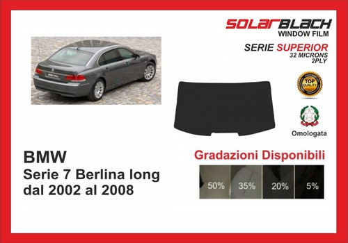 pellicola oscurante BMW serie 7 berlina long dal 2002-08 kit lunotto SUPERIOR