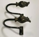 Floral Bud Drapery Curtain Metal Tie Backs Oil Rubbed Bronze Finish Set of 2