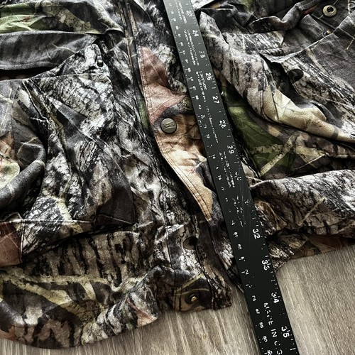 Vintage 90s Gamehide Mossyoak Hush Hide Woodland Camo Hunting Jacket Mens L Coat - Picture 5 of 10