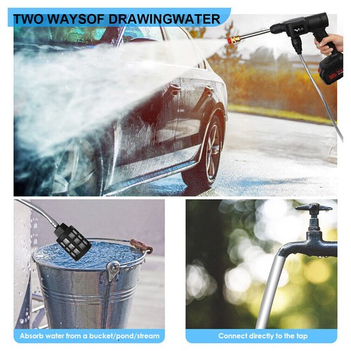 AU Cordless Electric High Pressure Washer Water Spray Gun Car Cleaner 2*Battery - Picture 5 of 12
