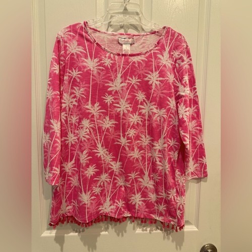 Stella Parker pink palm tree tunic. Large