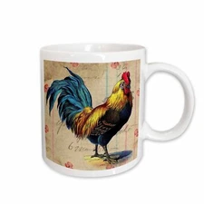 3dRose Vintage Rooster Digital Art by Angelandspot Mug