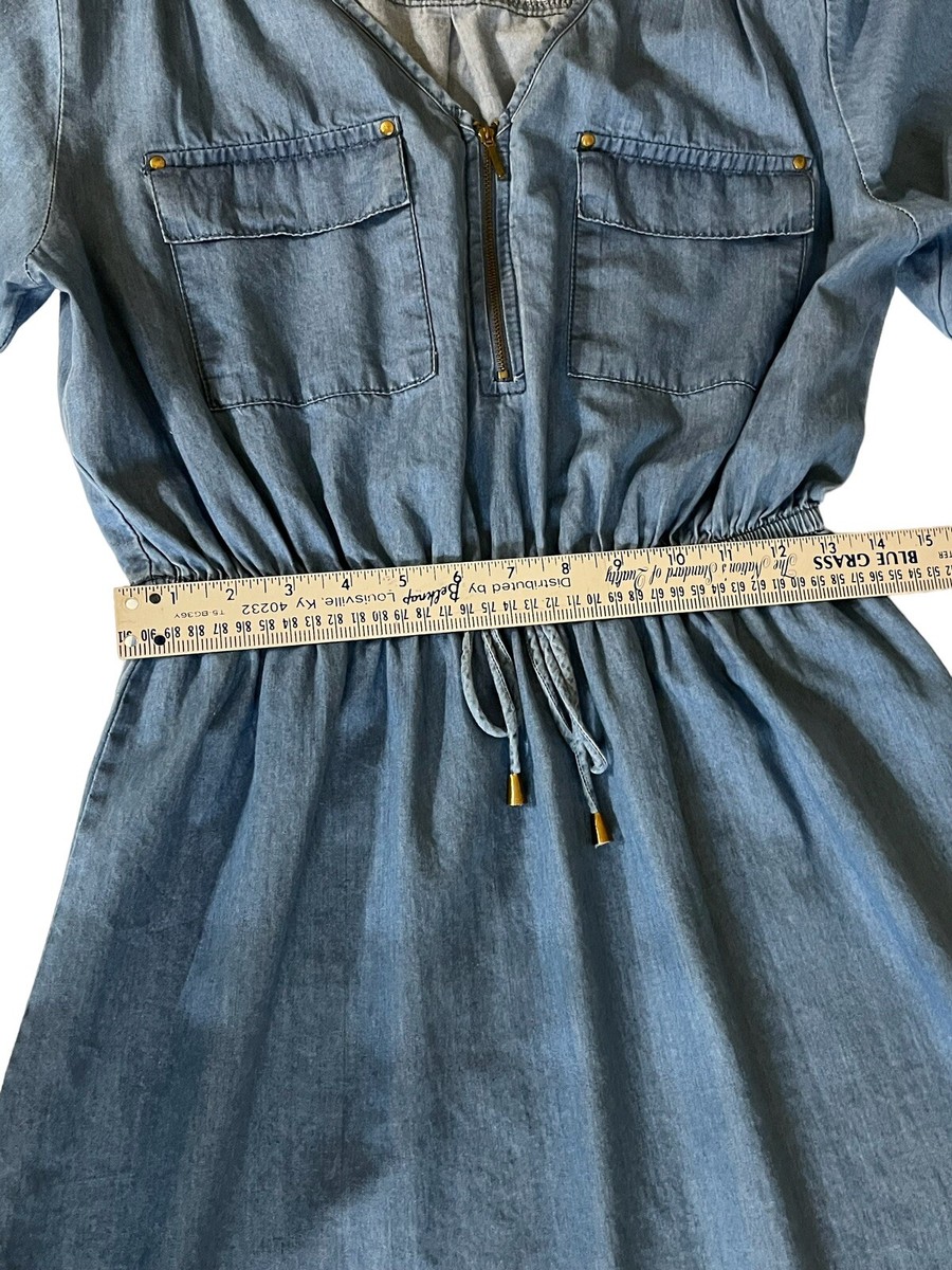 mph collection denim dress MPH Collection Women's Denim shirt Dress Size Small