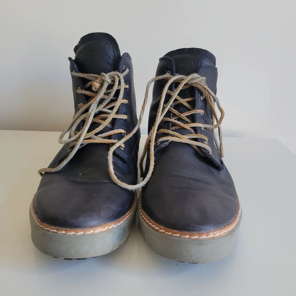 Blackstone AM-02 黑色皮革 High Too 运动鞋深靛蓝 13 码 — 第 3/4 张图片