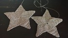 Set of 2 crochet christmas gold stars, Ornaments, Christmas decoration