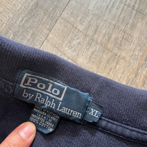 Vintage Polo Ralph Lauren Navy Blue Quarter Zip Pullover Sweater Mens Size XL - Picture 3 of 9