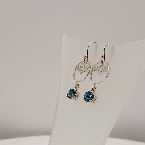 Bi-Colour Tourmaline Earrings Lab Created, Handmade Gemstone Jewellery, - Picture 3 of 4