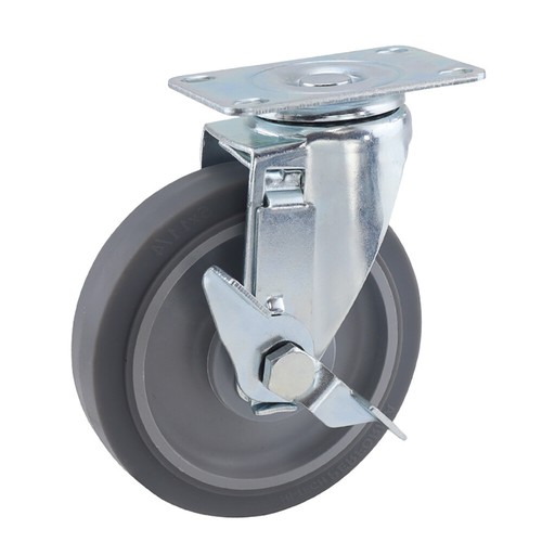 Casters- TPR Rubber Shelving Caster 1.5" 2" 3" 4" 5" Mute Wheel Single/Dual Axis - Picture 10 of 14