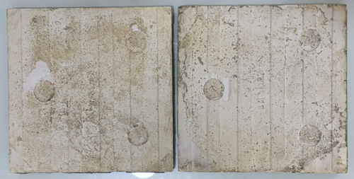 Tiles 2 pc Lot England Antique rare vintage Art Deco 1900s decorative - Picture 4 of 4