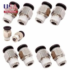 Pneumatic Push to Connect Air Pipe Fittings 6mm Tube OD x 1/8" Male Thread 10Pcs