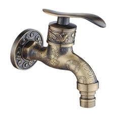 Water Faucet Dragon Pattern Carved Tap Bibcock Zinc Alloy Retro Tap Decorative
