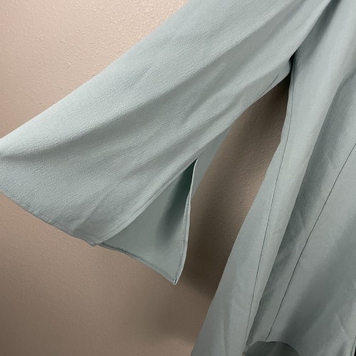 ASOS Womens 14 Light Blue Crepe  Playsuit With Deep Plunge And Tie Neck  - Picture 6 of 10