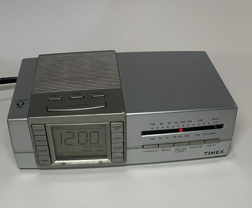 Timex T434S Digital Triple Alarm Clock Nature Sounds Sleep Therapy AM FM Radio - Picture 1 of 6