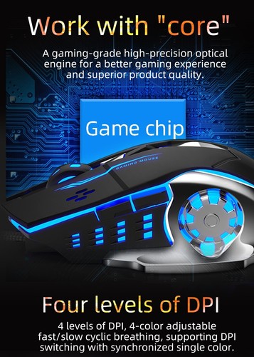 Wired USB Gaming Mouse Macro-Programmable 3200 DPI RGB Light - Picture 5 of 11