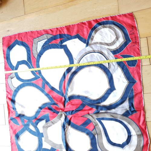 Richard Allen Pure Silk Scarf Large Bold Designer Red White Blue Vintage 60s 70s - Picture 5 of 7